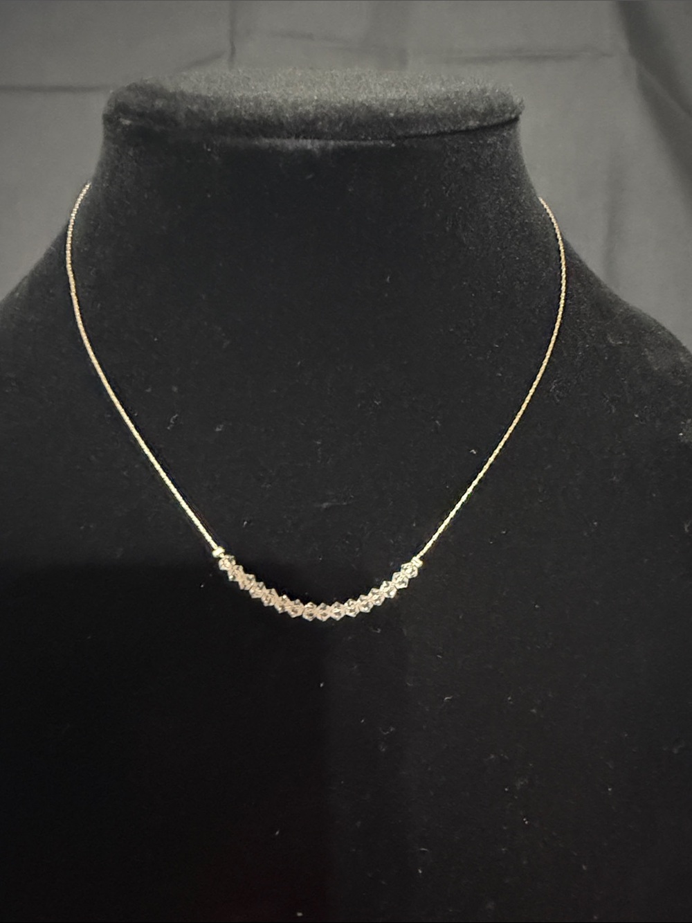 Gold-Tone Crystal Curve Necklace for Women